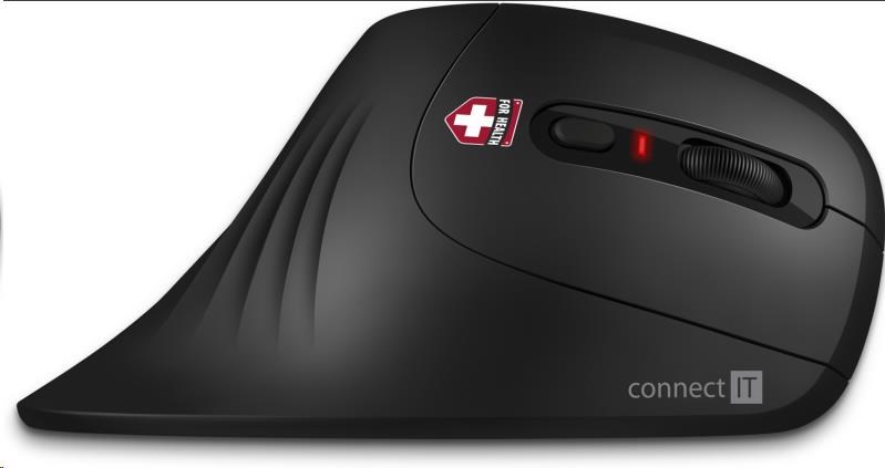 CONNECT IT FOR HEALTH Ergonomická vertikálna myš (+ 1x batéria AA zdarma) bezdrôtová,  čierna1 