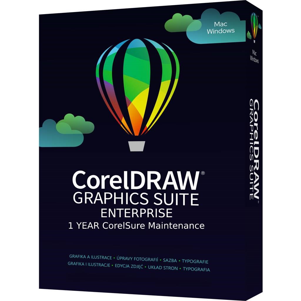 CorelDRAW Graphics Suite Perpetual Edu 1Y CorelSure Maintenance (251+) (Windows/ MAC) EN/ DE/ FR/ BR/ ES/ IT/ NL/ CZ/ PL1 
