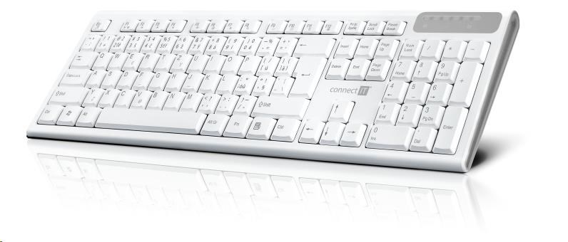 CONNECT IT Multimediální bezdrátová klávesnice,  (+2x AAA baterie zdarma),  CZ + SK verze,  bílá1 