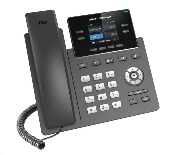Grandstream GRP2612 [telefón VoIP - 2x účet SIP,  HD audio,  16 prog.tl.+4 predvoľby,  2xLAN 100Mbps]1 