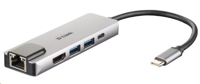 Rozbočovač D-Link DUB-M520 5 v 1 USB-C s rozhraním HDMI/ Ethernet a funkciou Power Delivery0 