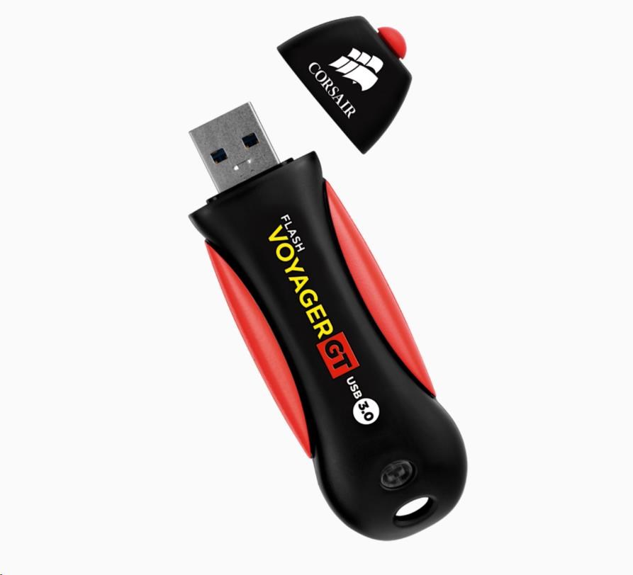 Flash disk CORSAIR 256 GB Voyager GT,  USB 3.0,  čierna/ červená0 