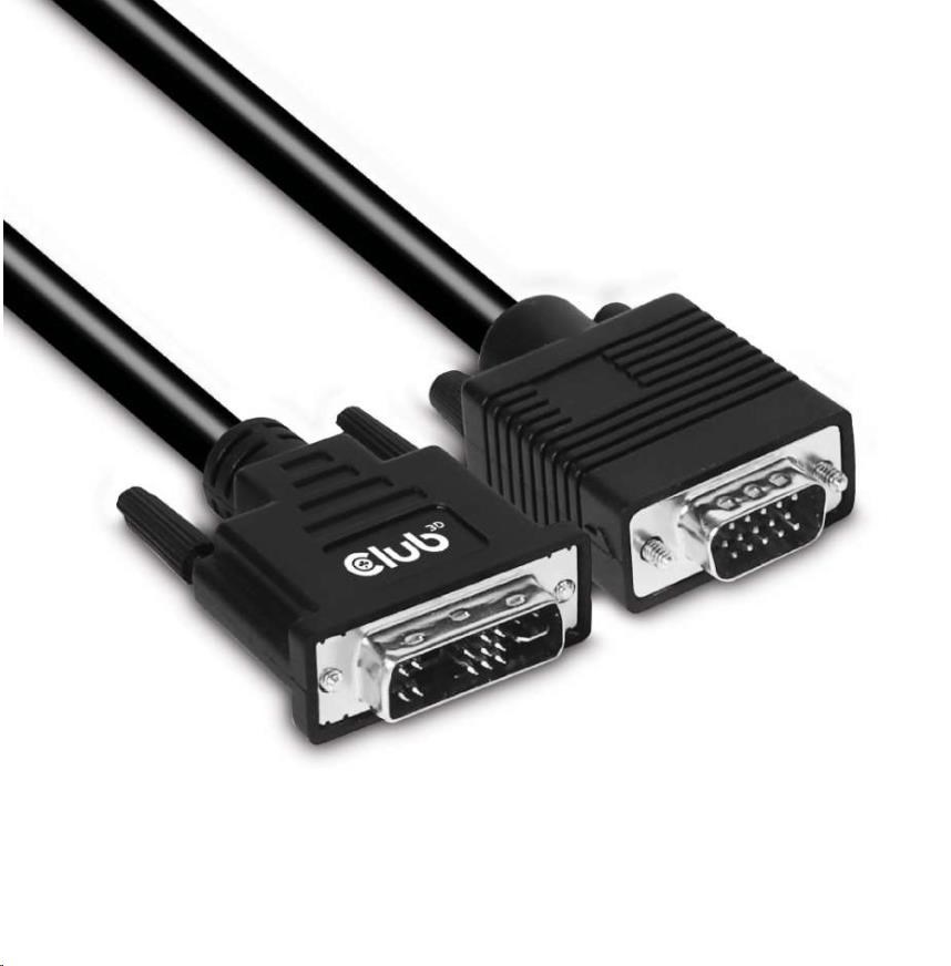 Club3D kábel DVI-A na VGA, 3 m, 28 AWG5 
