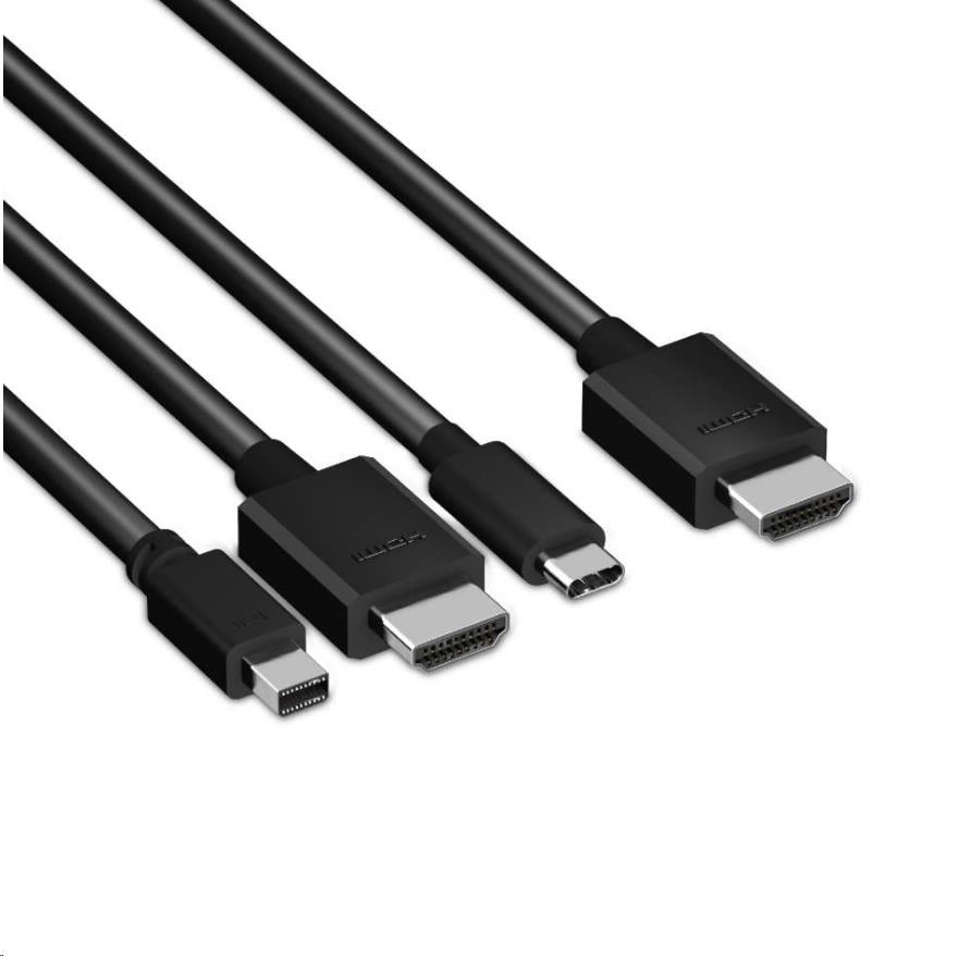Club3D Active USB Type-C + Mini DP adaptér 1.2+ HDMI na HDMI 4K60Hz HDR,  M/ M,  32AWG3 