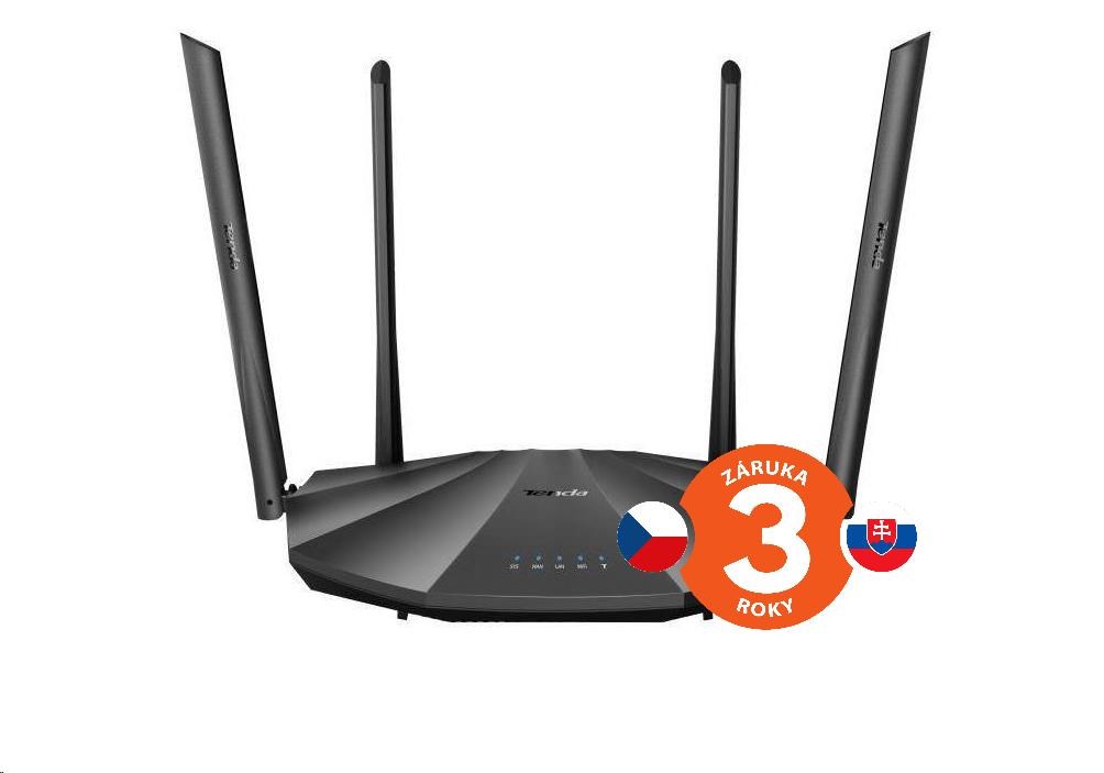 Tenda AC19 WiFi Router 2100Mb/ s, 1x GWAN, 4x GLAN, 1x USB, VPN, IPv6, 4x6dBi, 4x4 MU-MIMO, CZ AC21000 