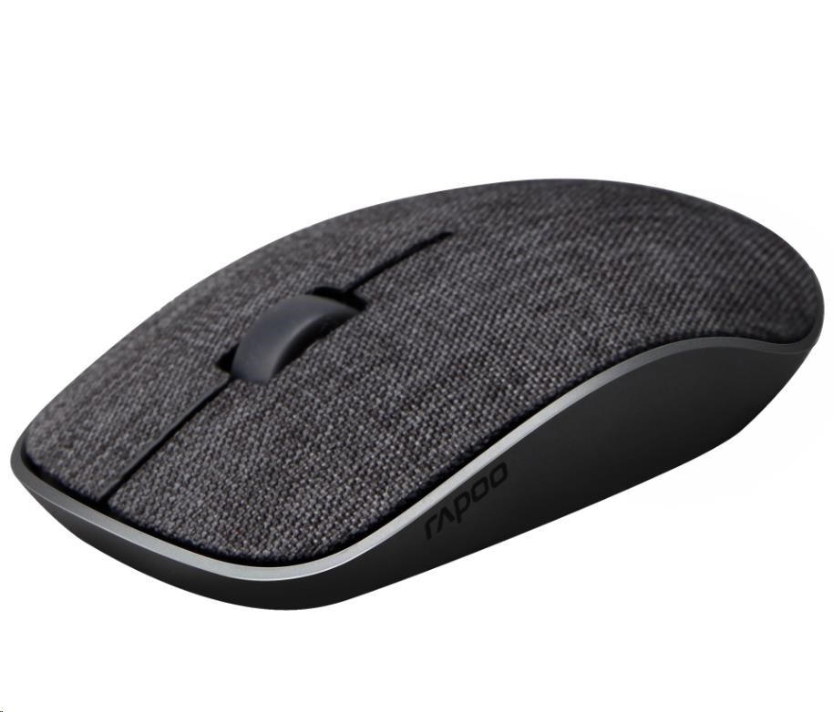 RAPOO myš M200 Plus Viacrežimová bezdrôtová myš s textilným krytom,  čierna0 