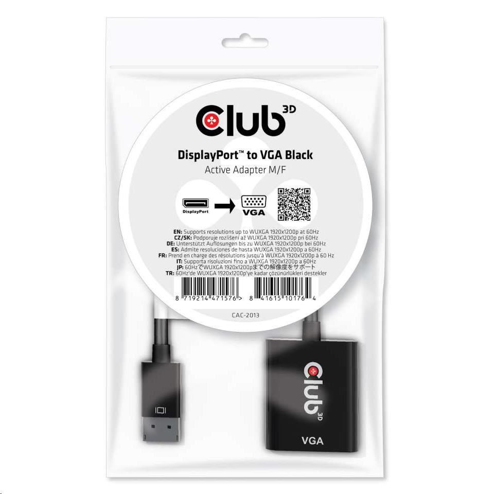 Aktívny adaptér Club3D DisplayPort na VGA2 