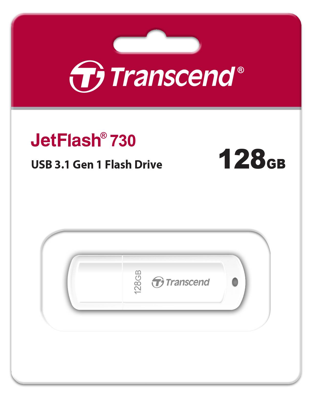 TRANSCEND Flash disk 128GB JetFlash®730,  USB 3.1 (R:80/ W:25 MB/ s) biela3 