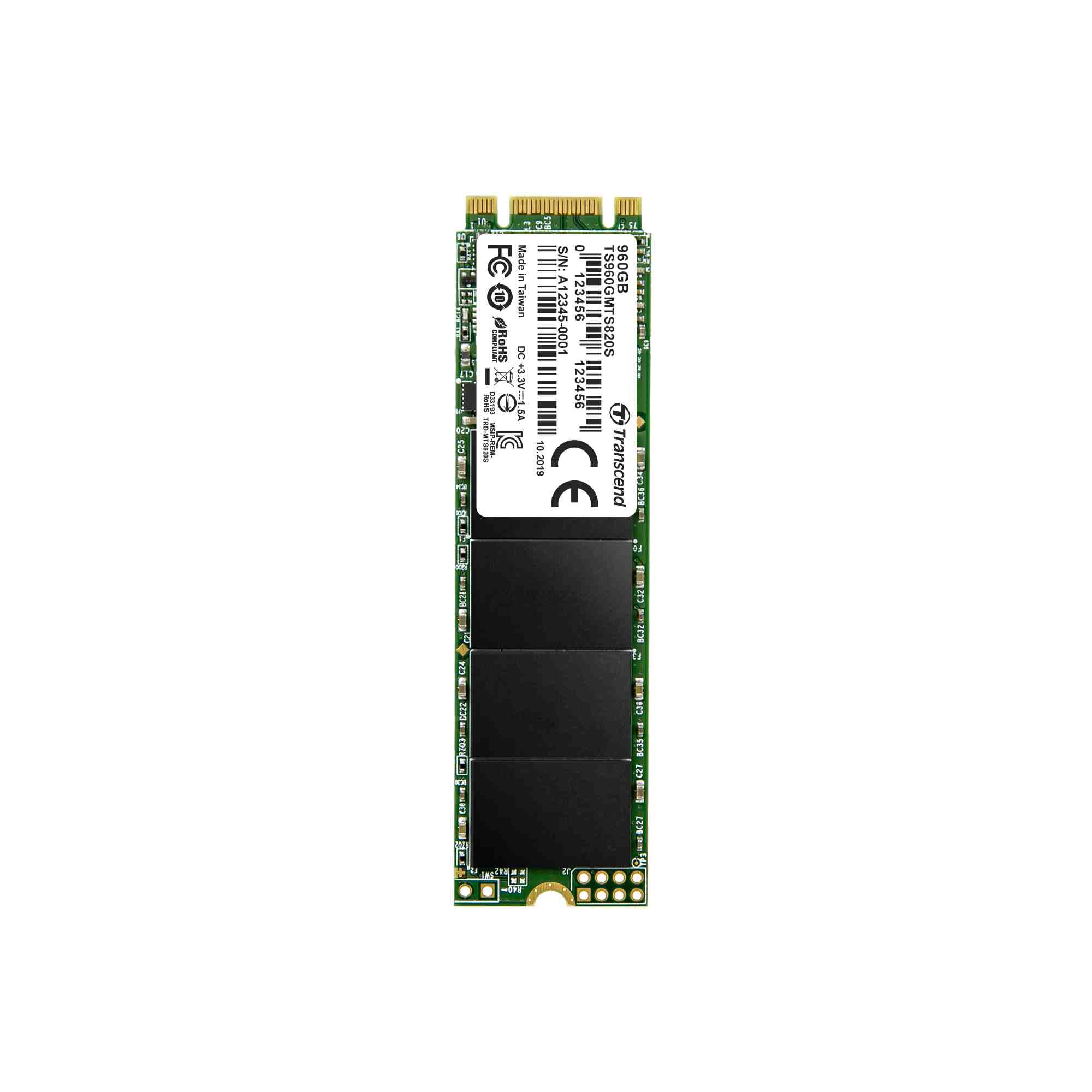 TRANSCEND SSD MTS820 960GB,  M.2 2280,  SATA III 6 Gb/ s,  TLC0 