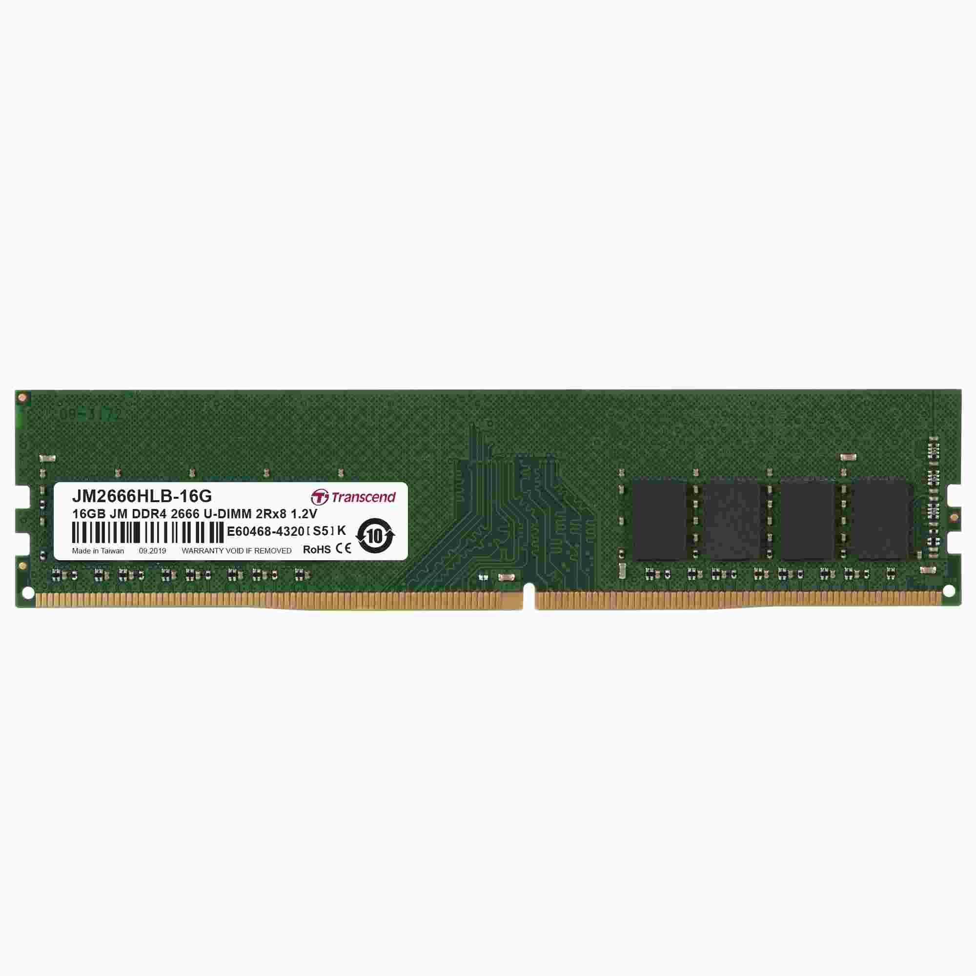 DDR4 DIMM 16GB 2666MHz TRANSCEND 2Rx8 1Gx8 CL19 1.2V1 
