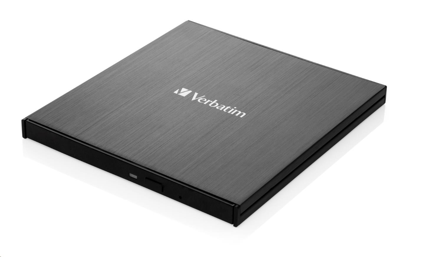 VERBATIM externá mechanika DVD-RW Rewriter USB-C,  čierna0 