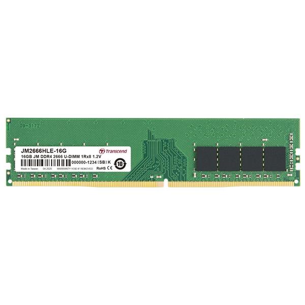 DDR4 DIMM 16GB 2666MHz TRANSCEND 1Rx8 2Gx8 CL19 1.2V0 