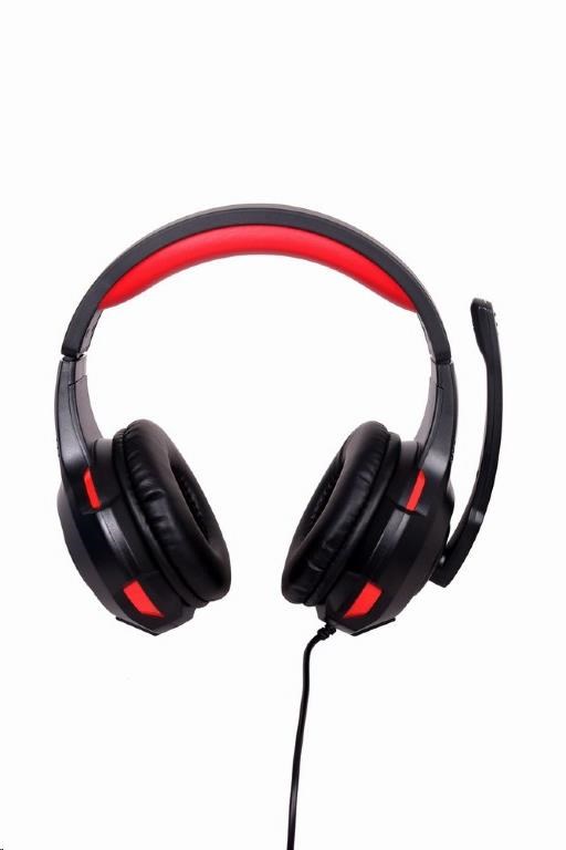 GEMBIRD sluchátka s mikrofonem GHS-U-5.1-01,  gaming,  5.1 surround,  černo-červená,  USB2 