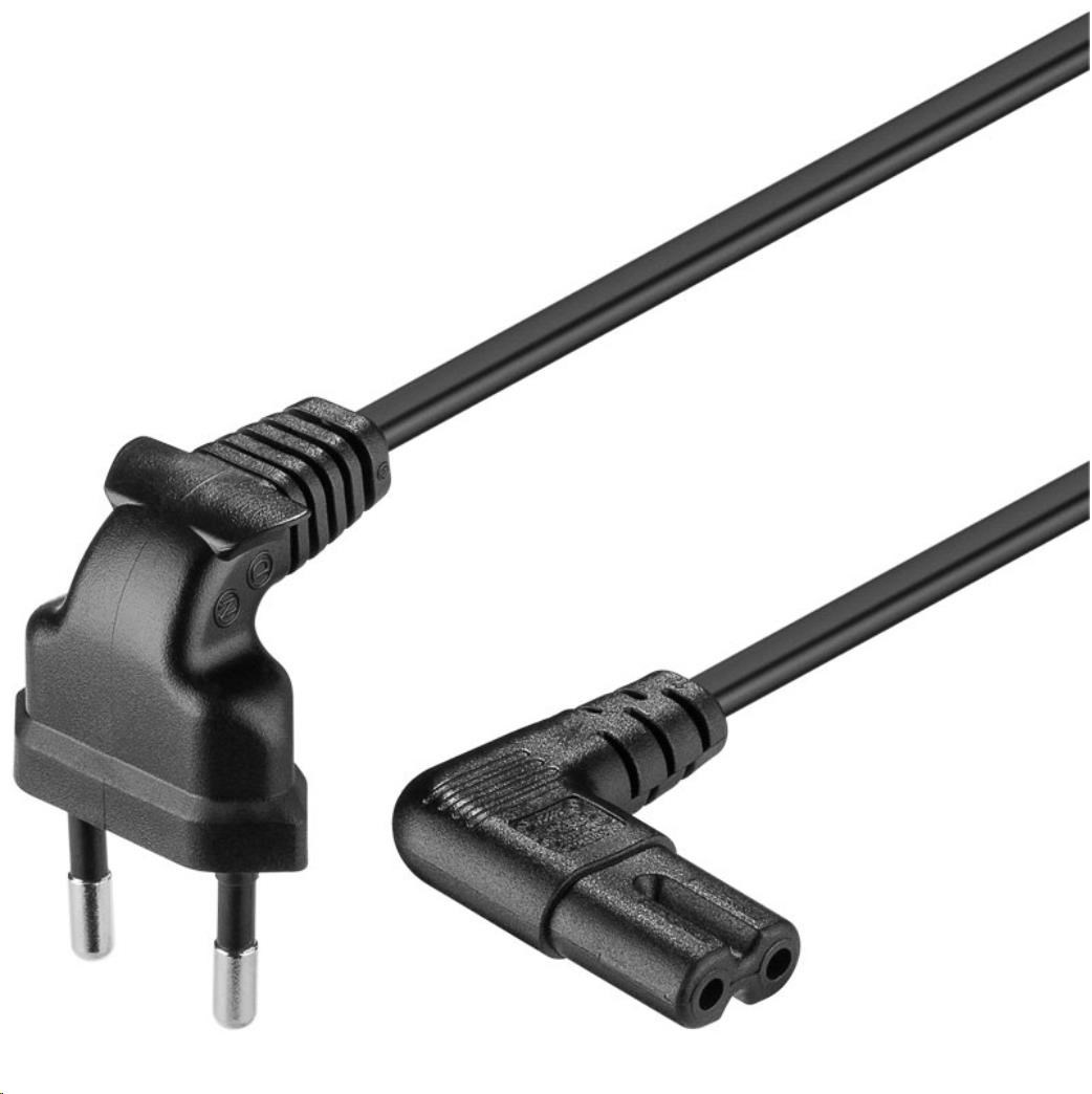 Napájací kábel PREMIUMCORD 230V k magnetofónu so zahnutými konektormi 5m0 