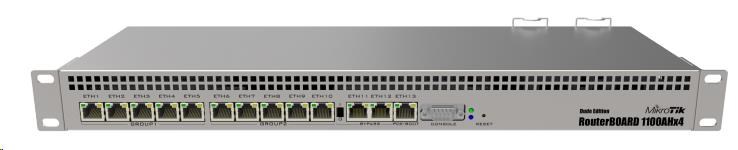 MikroTik RouterBOARD RB1100AHx4 (RB1100x4),  1.4GHz Quad-Core CPU,  1GB RAM,  13x LAN,  vč. L6 licence / /  BAZAR1 