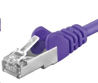 PREMIUMCORD Patch kábel CAT6a S-FTP,  RJ45-RJ45,  AWG 26/ 7 10m fialový0 