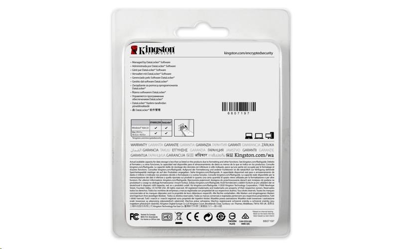 Kingston 128GB DataTraveler 4000 G2DM (USB 3.0,  256-bitové šifrovanie AES)3 