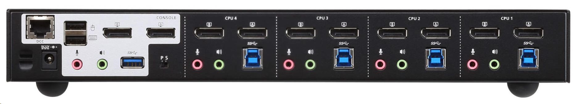 ATEN 4-portový USB3.0 4K DisplayPort Dual Display KVMP2 