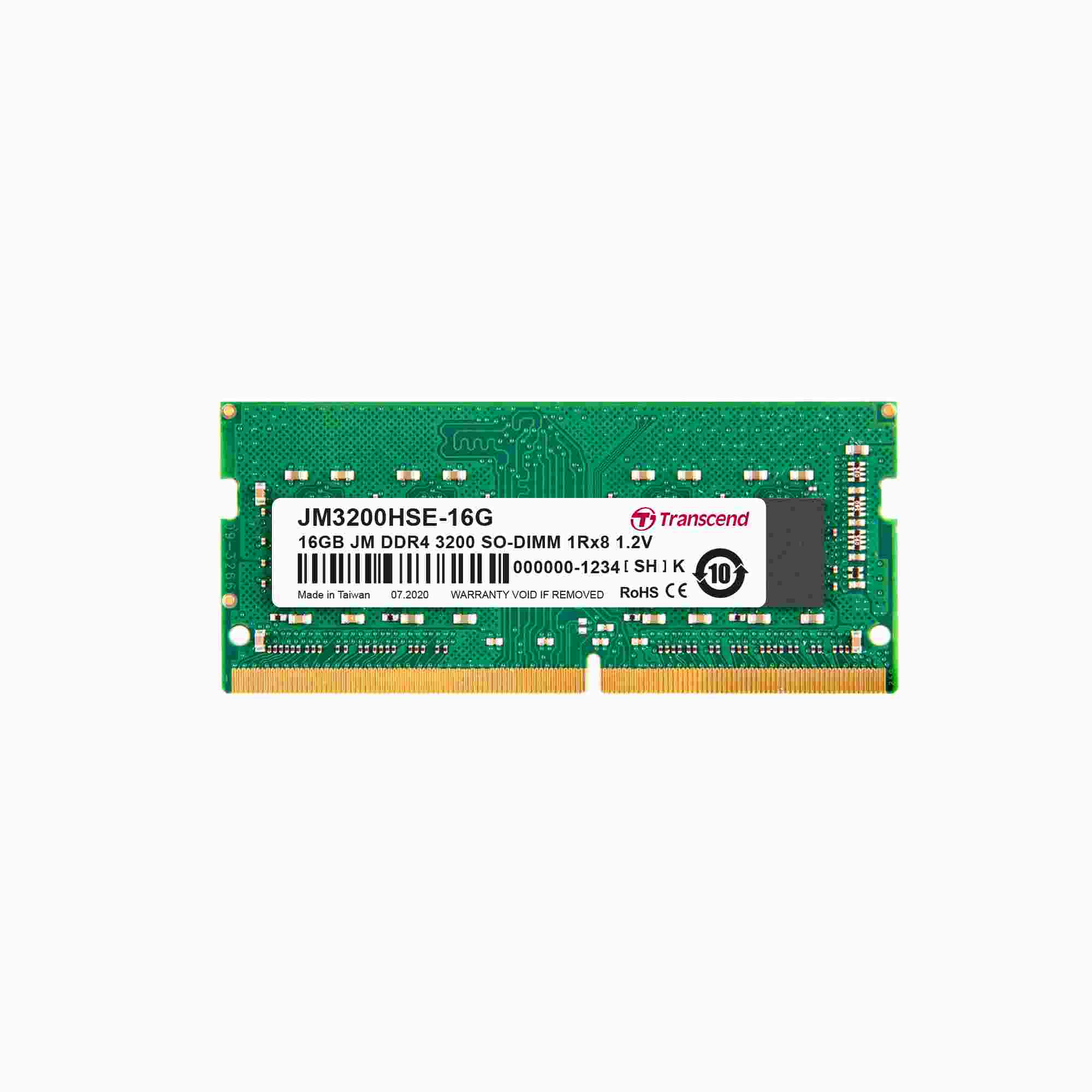 SODIMM DDR4 16GB 3200MHz TRANSCEND 1Rx8 2Gx8 CL22 1.2V0 