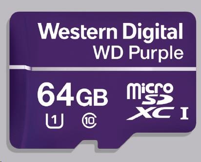 Karta WD MicroSDXC 64 GB fialová WDD064G1P0C Trieda 10,  16 TBW0 
