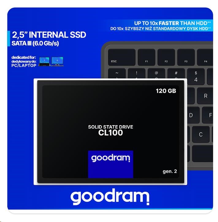 GOODRAM SSD CL100 Gen.3 120 GB SATA III 7 mm,  2, 5