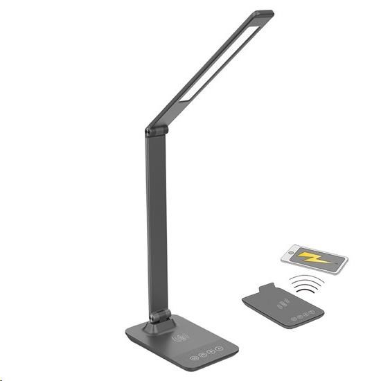 Solight LED stmívatelná lampička s bezdrátovým nabíjením,  změna chromatičnosti,  šedá0 