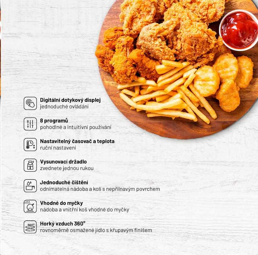 Lauben Hot Air Fryer 2500WT - horkovzdušná fritéza6 