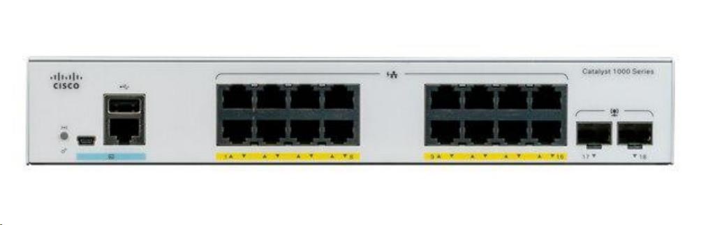 Cisco Catalyst C1000-16P-E-2G-L,  16x10/ 100/ 1000,  2xSFP,  PoE0 