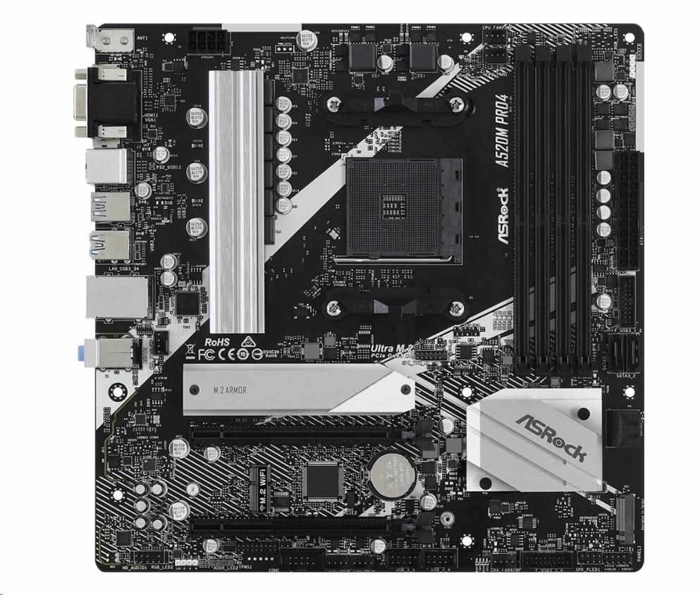 ASRock MB Sc AM4 A520M PRO4,  AMD A520,  4xDDR4,  HDMI,  DP0 