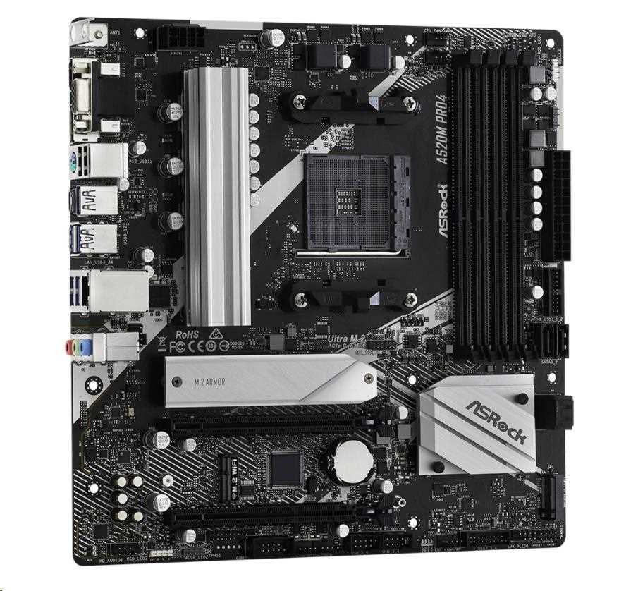 ASRock MB Sc AM4 A520M PRO4, AMD A520, 4xDDR4, HDMI, DP3 
