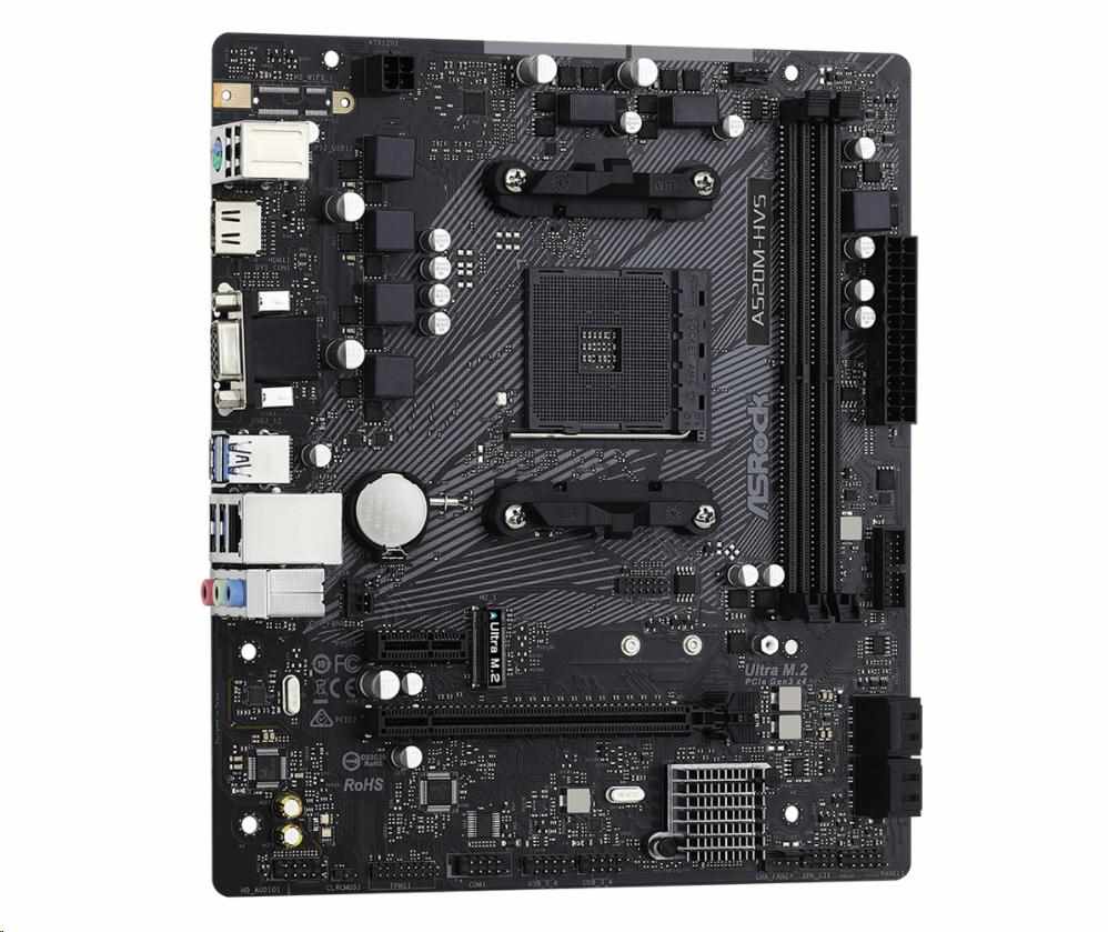 ASRock MB Sc AM4 A520M-HVS,  AMD A520M,  2xDDR4,  HDMI3 