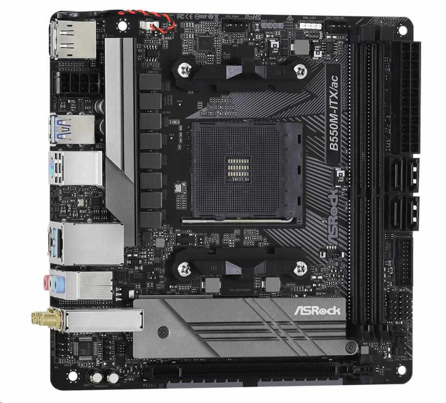 ASRock MB Sc AM4 B550M-ITX/ AC,  AMD B550M,  2xDDR4,  HDMI,  DP4 