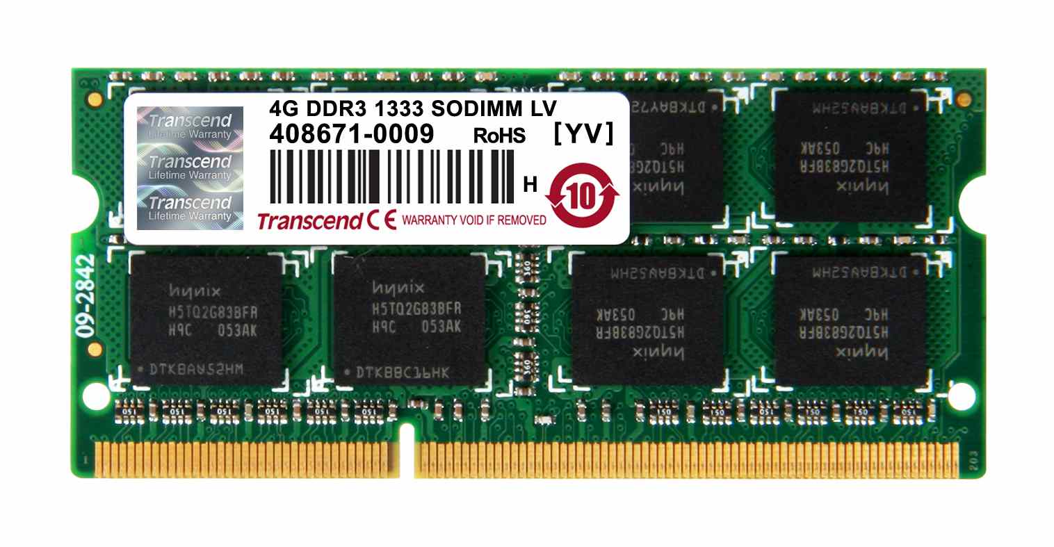 SODIMM DDR3L 4GB 1333MHz TRANSCEND 2Rx8 CL9,  maloobchodný predaj1 