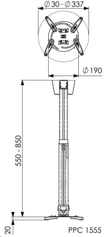 Vogel"s PPC 1555 - teleskopický držák projektoru 55-85 cm0 