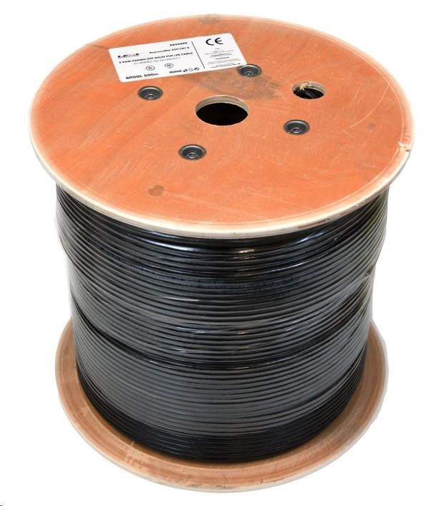 UTP kabel LEXI-Net,  Cat6,  drát,  dvojitý PVC+PE,  černý,  500m,  cívka0 