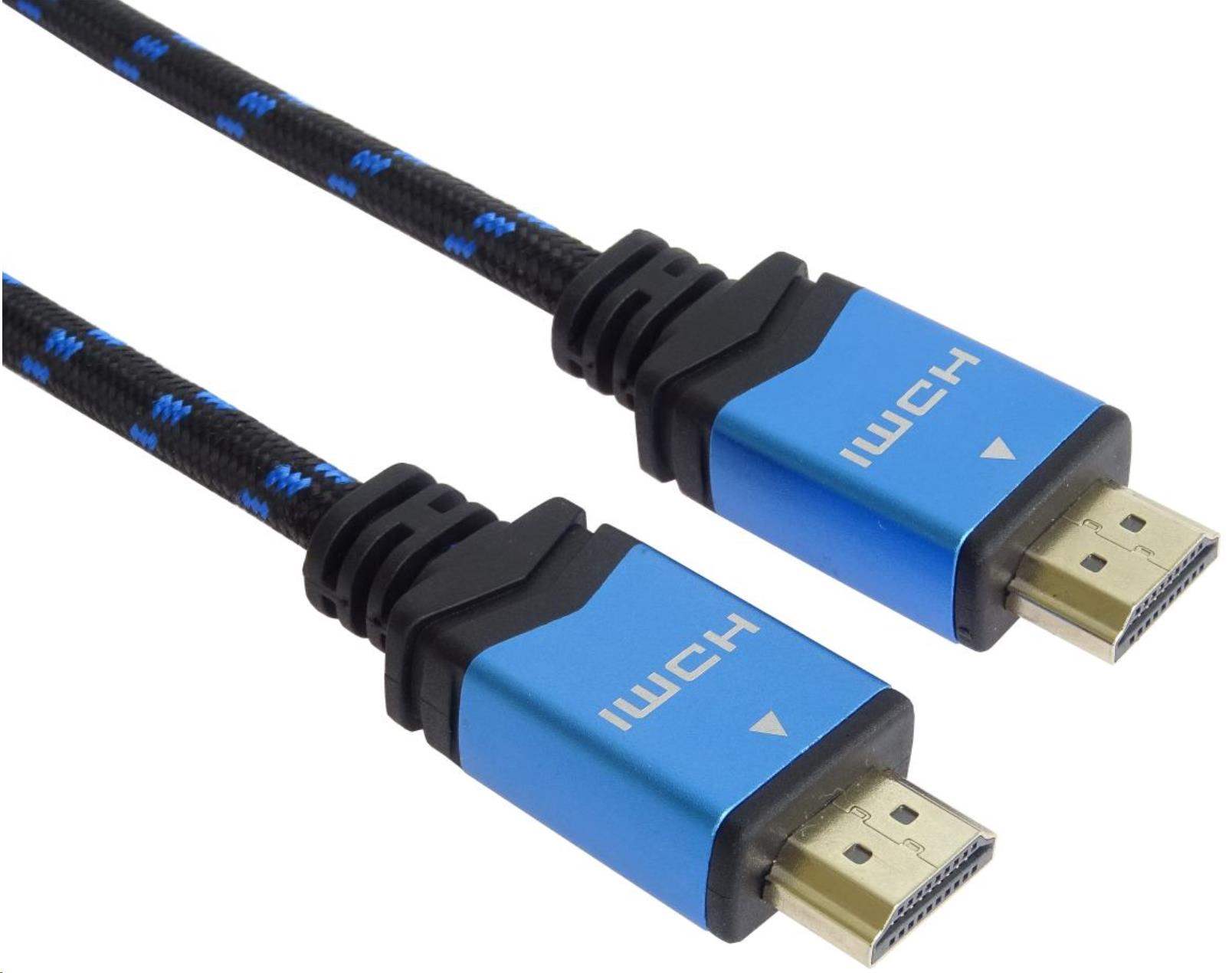 Kábel HDMI PremiumCord Ultra HDTV 4K@60Hz 2.0b kov+pozlátené konektory 2m0 
