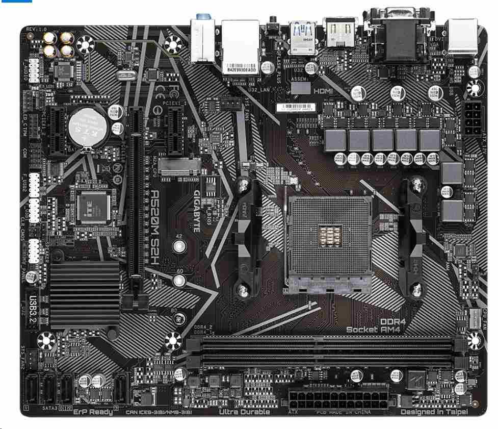 GIGABYTE MB Sc AM4 A520M S2H,  AMD A520,  2xDDR4,  1xHDMI,  1xDVI,  VGA,  mATX1 