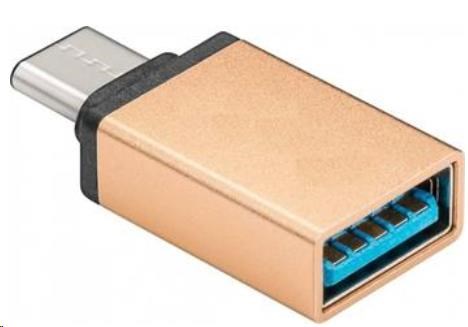 Adaptér PREMIUMCORD USB 3.1 C/ male - USB 3.0 A/ samica,  zlatá,  OTG0 