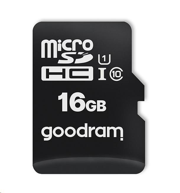 GOODRAM microSDHC karta 16GB M1A0 (R:100/ W:10 MB/ s),  UHS-I Class 10,  U1 BULK0 