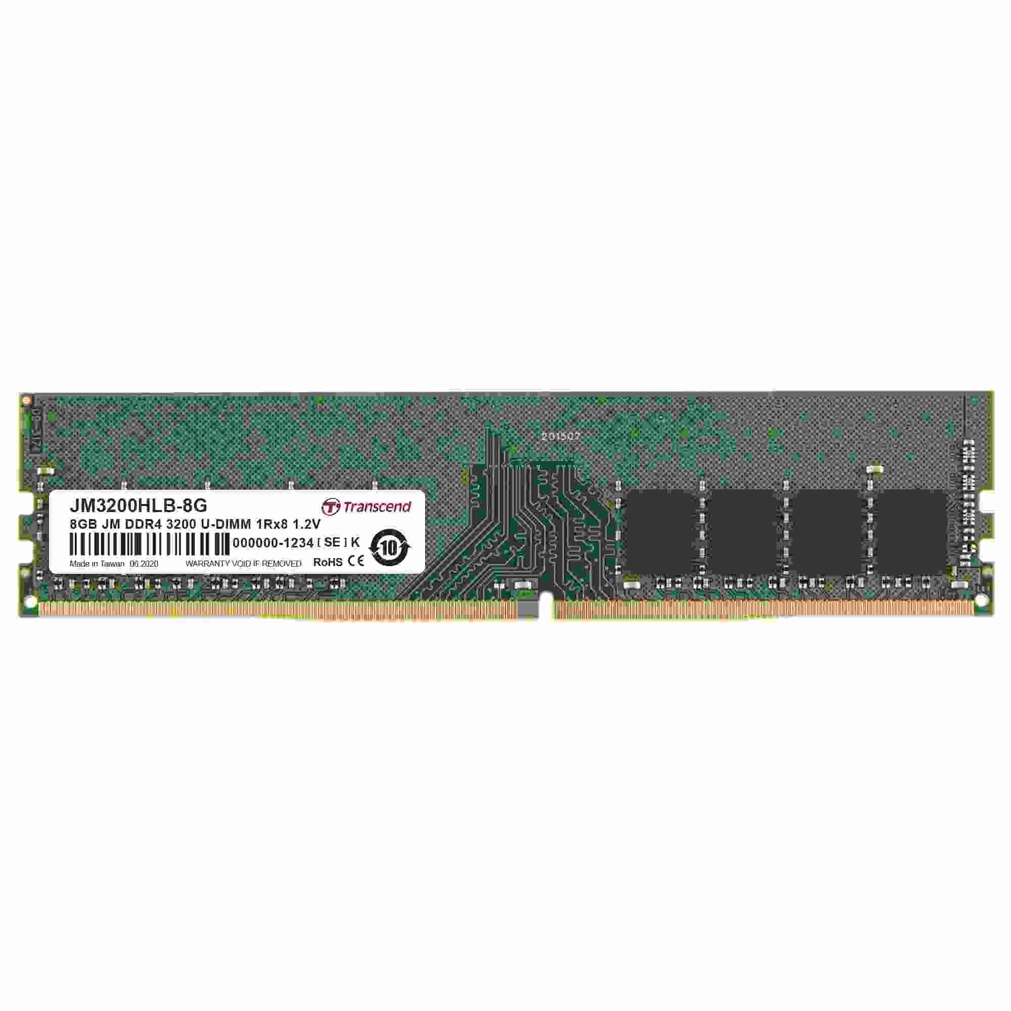 TRANSCEND DDR4 8GB 3200Mhz U-DIMM 1Rx16 1Gx16 CL22 1.2V0 