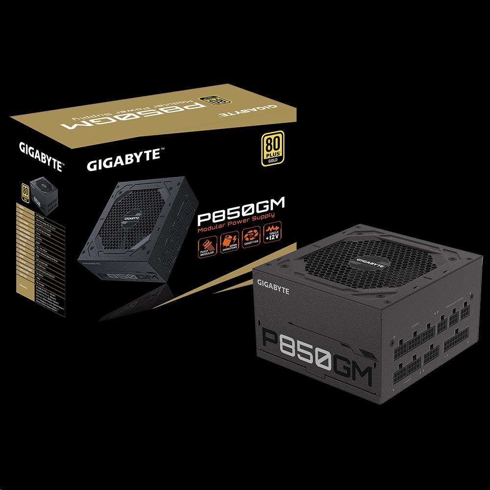 Napájací zdroj GIGABYTE P850GM,  850W,  80plus gold,  modulárny,  120 mm ventilátor6 