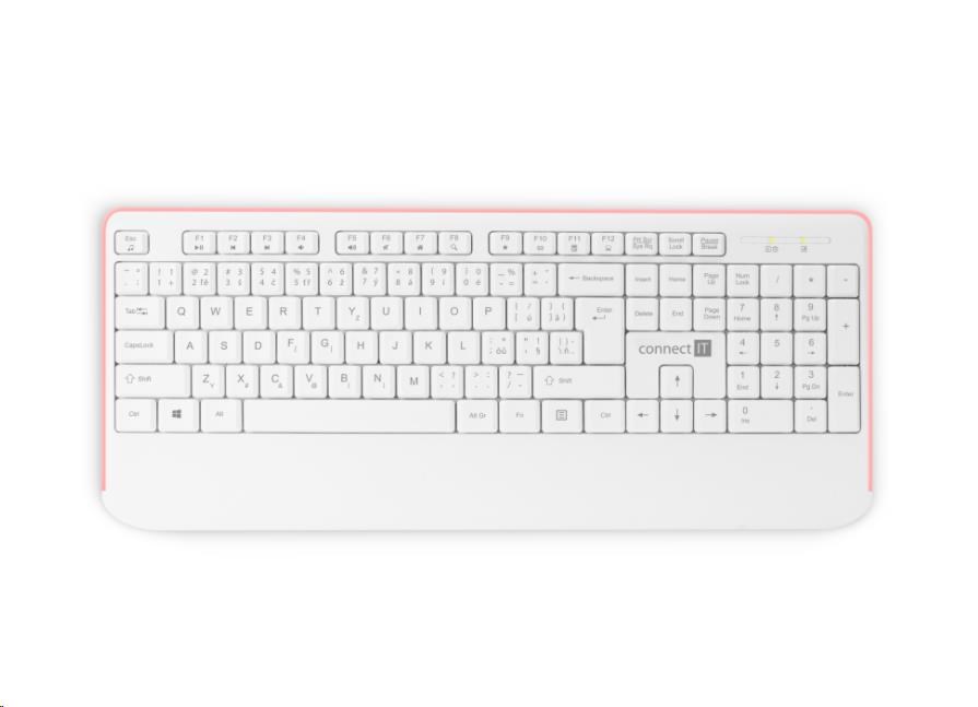 CONNECT IT Combo bezdrátová bílo-růžová klávesnice + myš,  CZ + SK layout8 