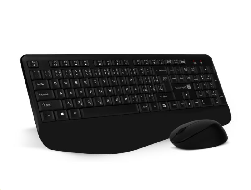 CONNECT IT Combo bezdrátová černá klávesnice + myš,  CZ + SK layout2 