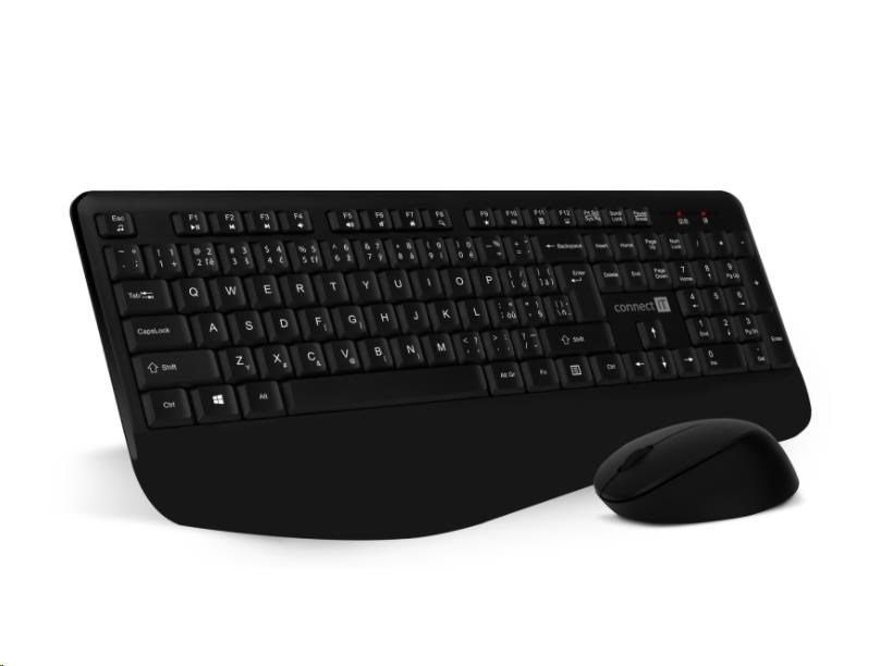CONNECT IT Combo bezdrátová černá klávesnice + myš,  CZ + SK layout0 