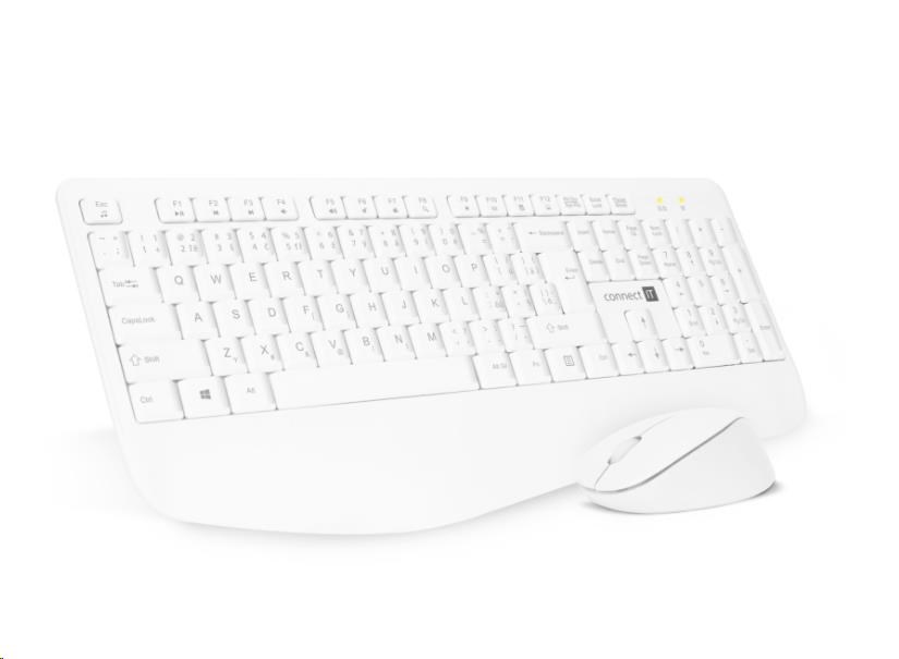 CONNECT IT Combo bezdrátová bílá klávesnice + myš,  CZ + SK layout0 