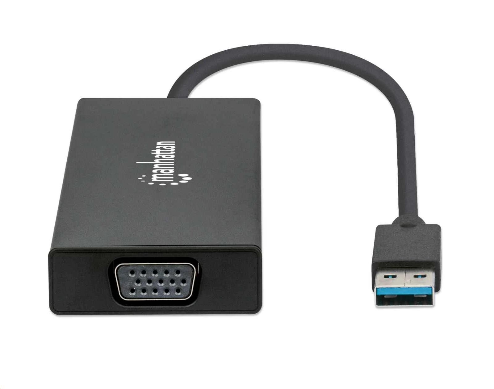 MANHATTAN USB-A na HDMI/ VGA multidock adaptér,  čierny,  maloobchodná krabica0 