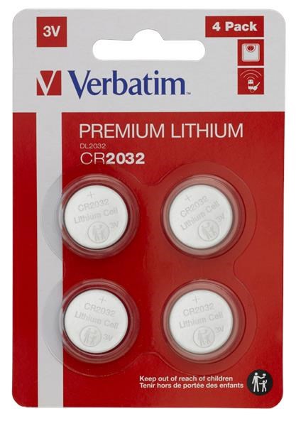 VERBATIM Lithium baterie CR2032 3V 4ks v balení0 