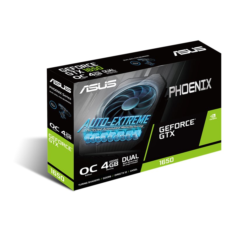 ASUS VGA NVIDIA GeForce Phoenix GTX 1650 OC edition 4GB GDDR6,  GTX 1650,  4GB GDDR6,  1xDP,  1xHDMI,  1xDVI4 