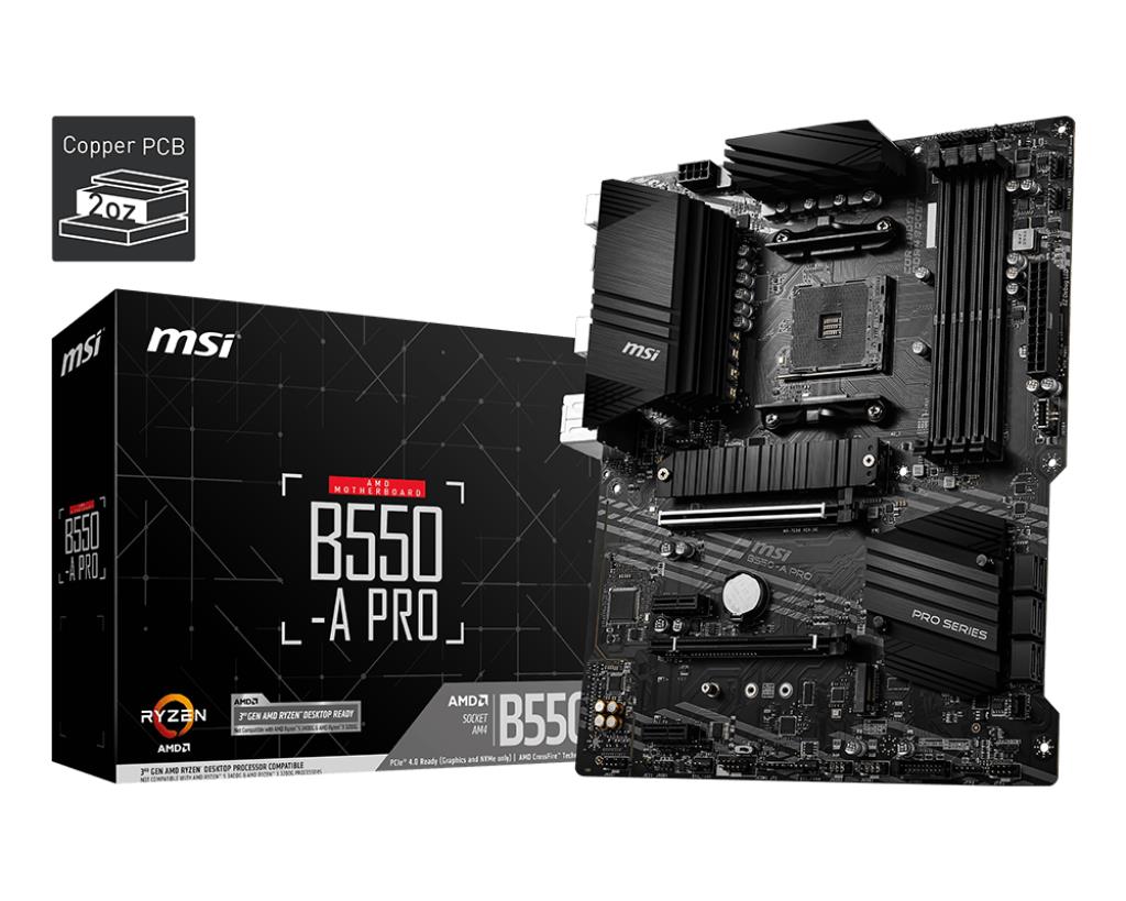 MSI MB Sc AM4 B550-A PRO,  AMD B550,  4xDDR4,  VGA,  ATX3 