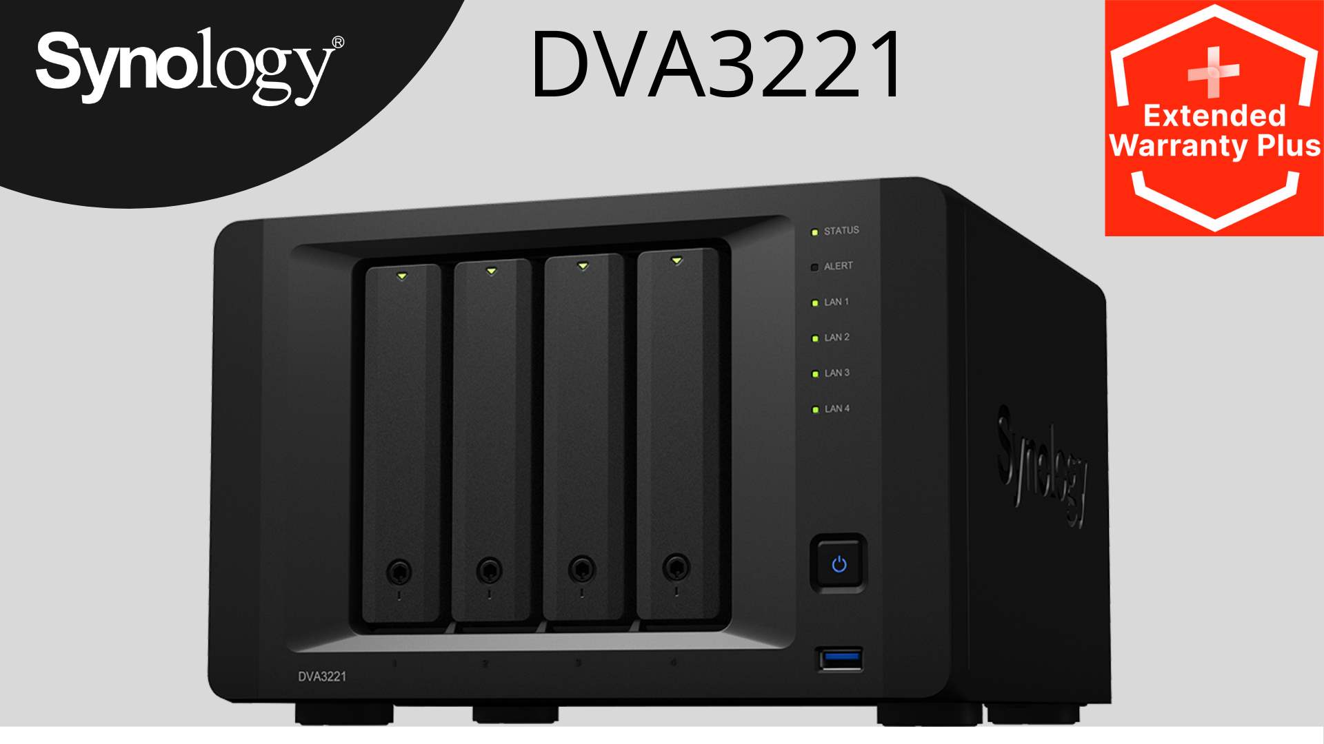 Synology DVA3221 (4C/AtomC3538/2,1GHz/8GBRAM/GTX1650/4xSATA/3xUSB3.0/2xSATA/1xCOM/4xGbE)0 